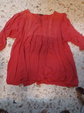 Hanna Women's Pull-Over Top 2X Reddish Oranges